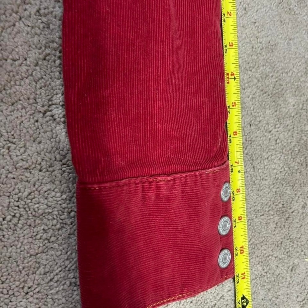 Vintage Y2K '04 GAP Red Corduroy Denim Jacket Cropped Snap Buttons Womens XS - Picture 7 of 8